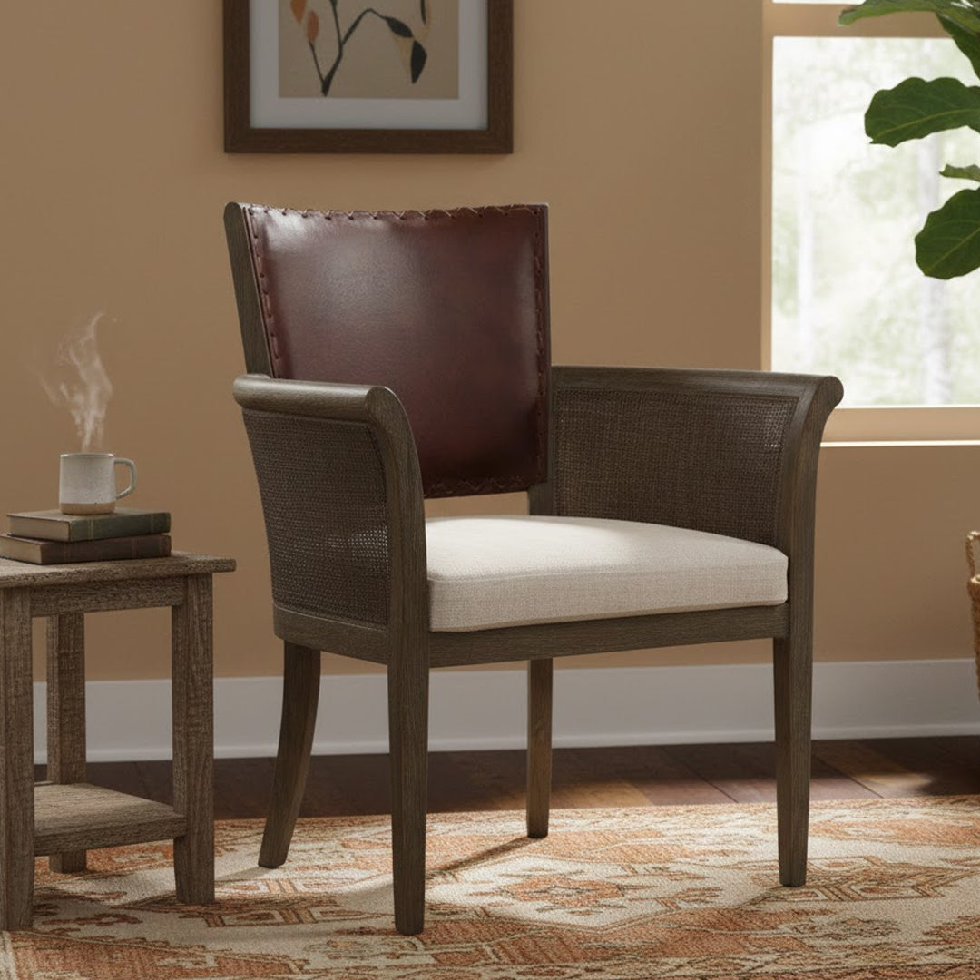 NATURALLY PROVINICIAL THORPE MAGNUS LEATHER ARMCHAIR