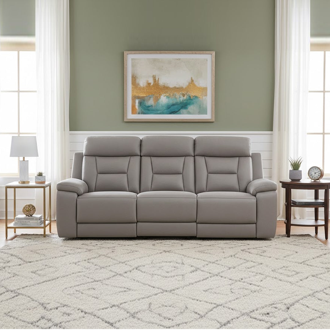 NOVAK FABRIC 3 SEATER LIGHT GREY