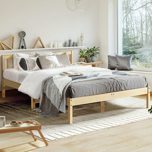 BRAXTON HOME NATURAL HAMILTON PINE WOOD PLATFORM BED