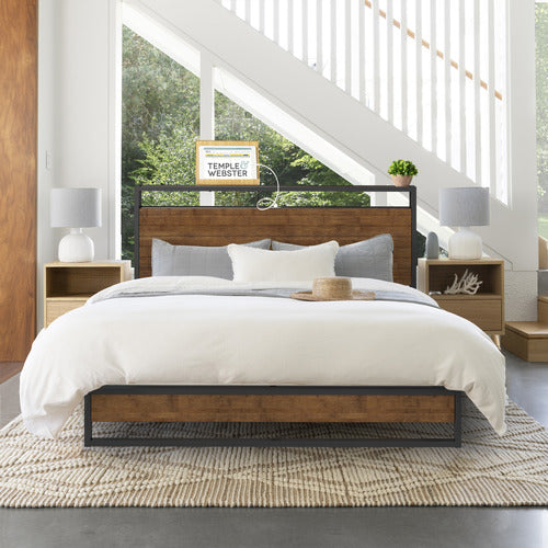 NATURAL VENKATA BED WITH USB PORT