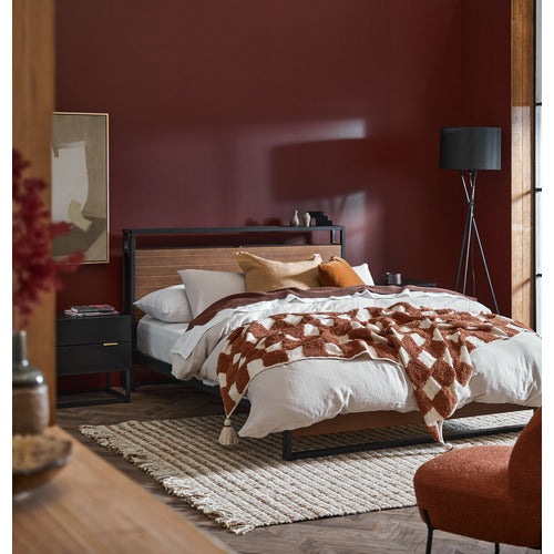 NATURAL VENKATA BED WITH USB PORT