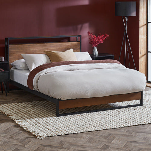 NATURAL VENKATA BED WITH USB PORT