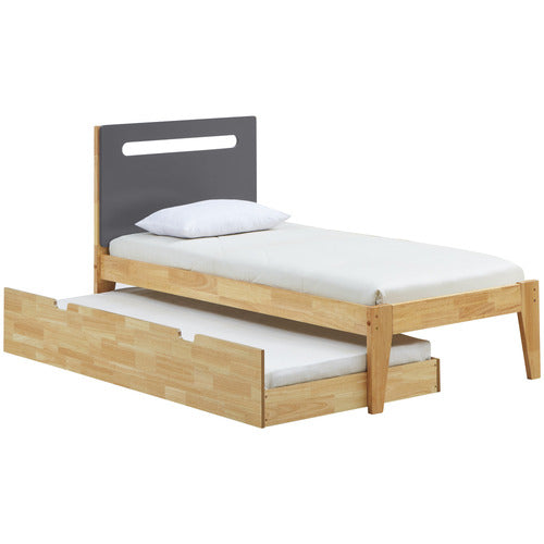 WESTERN DESIGNS NATURAL & CHARCOAL CASLA BED FRAME WITH TRUNDLE
