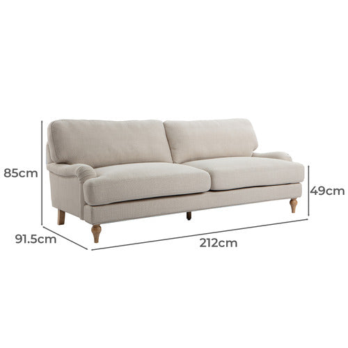 NATURAL DORSET 3 SEATER SOFA