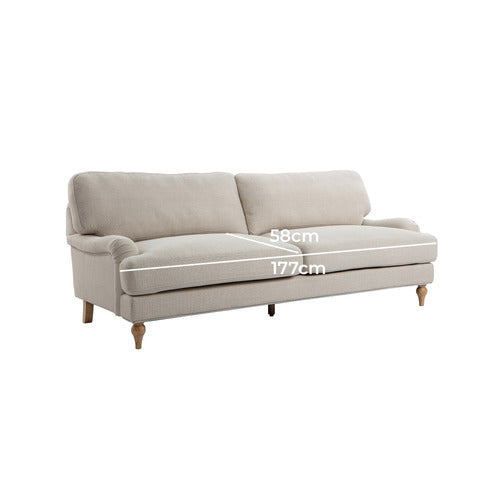 NATURAL DORSET 3 SEATER SOFA