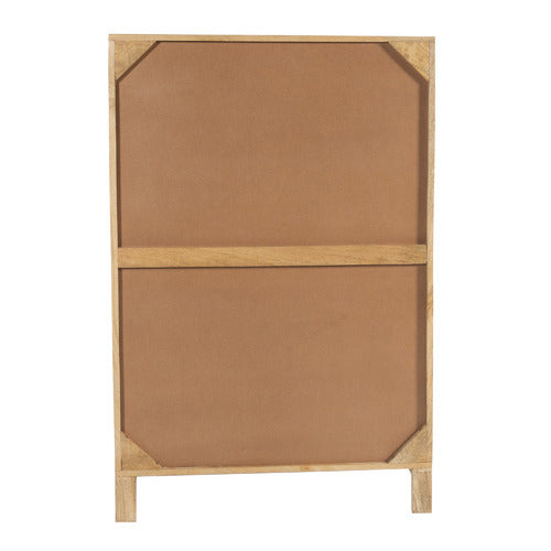 NATURAL ANYA MANGO WOOD & RATTAN 5 DRAWER CHEST