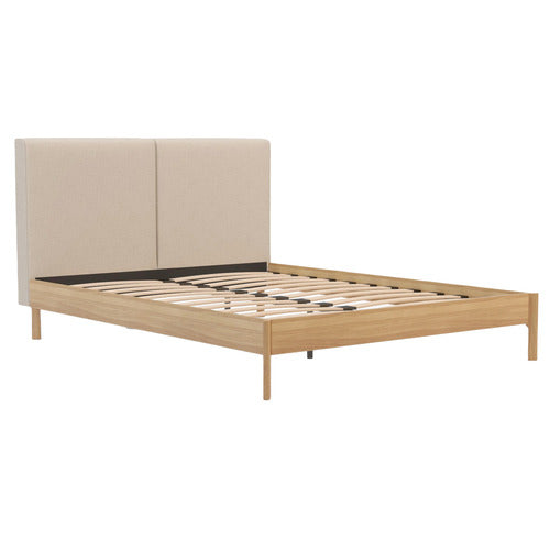 RAWSON & CO NATURAL TROLIG FABRIC & WOODEN BED FRAME