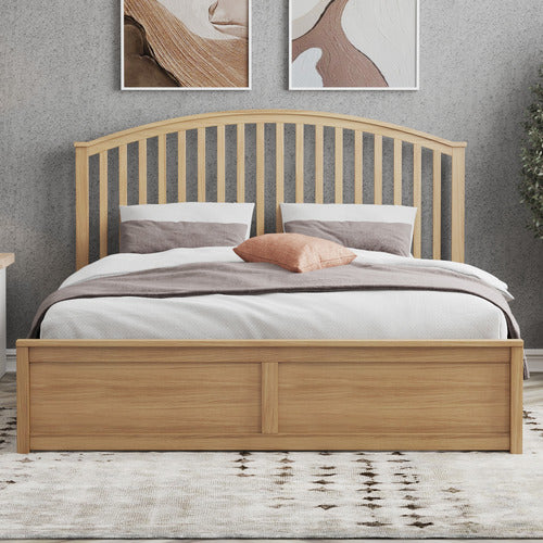 RAWSON & CO NATURAL YEBES PINE WOOD GAS LIFT STORAGE BED