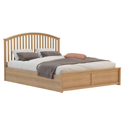 RAWSON & CO NATURAL YEBES PINE WOOD GAS LIFT STORAGE BED