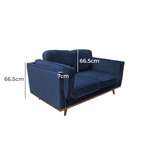 SOUTHERN STYLERS NAVY BROOKLYN 2 SEATER VELVET SOFA
