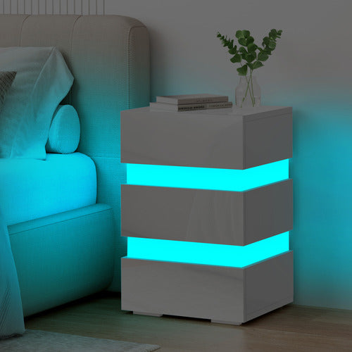 HOXTON ROOM NAZIR 3 DRAWER BEDSIDE TABLE WITH LED LIGHTS