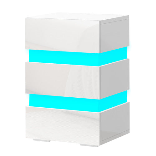 HOXTON ROOM NAZIR 3 DRAWER BEDSIDE TABLE WITH LED LIGHTS