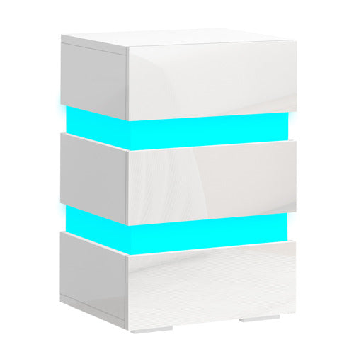 HOXTON ROOM NAZIR 3 DRAWER BEDSIDE TABLE WITH LED LIGHTS