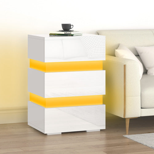 HOXTON ROOM NAZIR 3 DRAWER BEDSIDE TABLE WITH LED LIGHTS