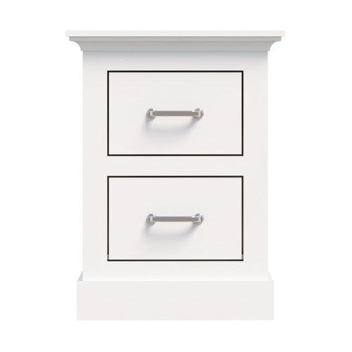 CAPE FURNITURE NOELLE 2 DRAWER BEDSIDE TABLE