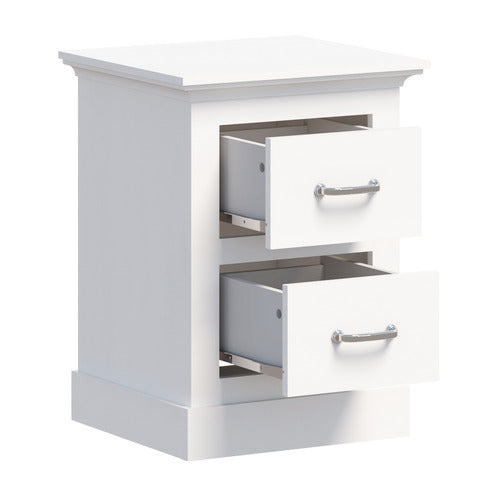 CAPE FURNITURE NOELLE 2 DRAWER BEDSIDE TABLE