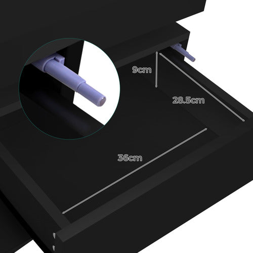 HOXTON ROOM NOVA 3 DRAWER BEDSIDE TABLE WITH LED LIGHT