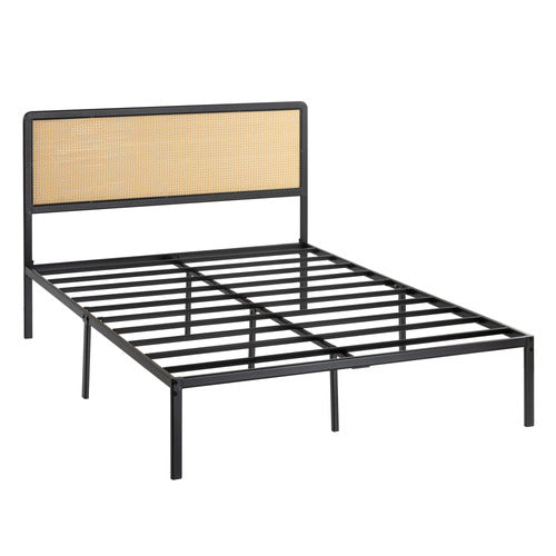 STUDIO HOME LUNAR RATTAN & METAL BED FRAME