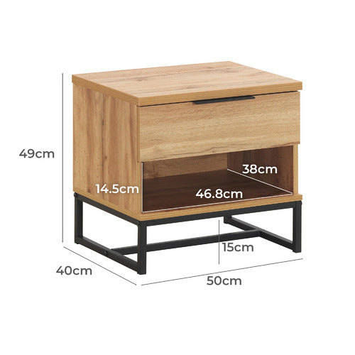 OAK FINISH JACKSON BEDSIDE TABLE