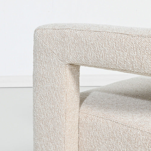 BROOKLYN AND BELLA OATMEAL SIMONE UPHOLSTERED ARMCHAIR