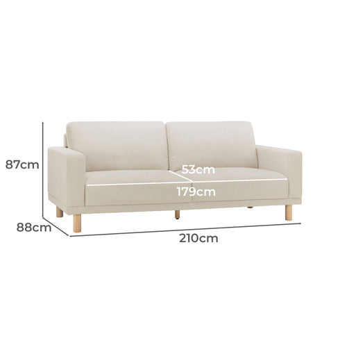 ORSON 3 SEATER UPHOLSTERED SOFA