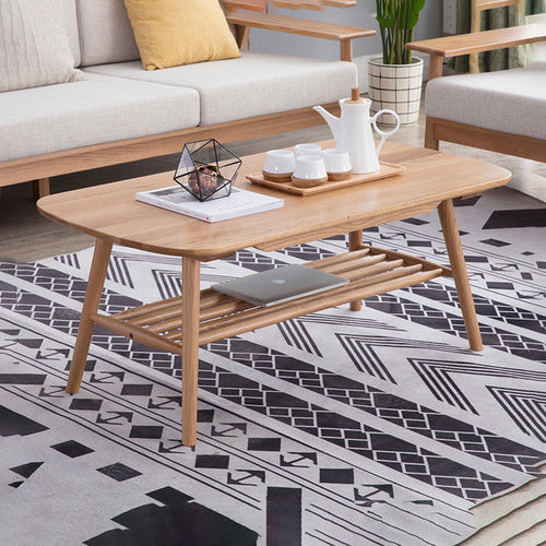 OSCAR OAK COFFEE TABLE WITH SHELF
