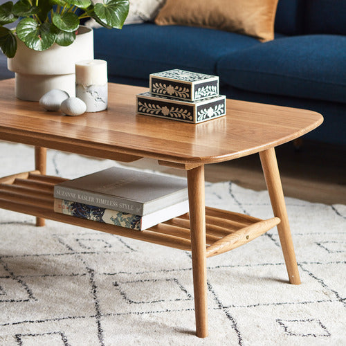 OSCAR OAK COFFEE TABLE WITH SHELF