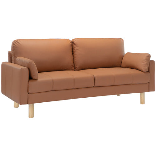 TAN OSLO 3 SEATER UPHOLSTERED SOFA
