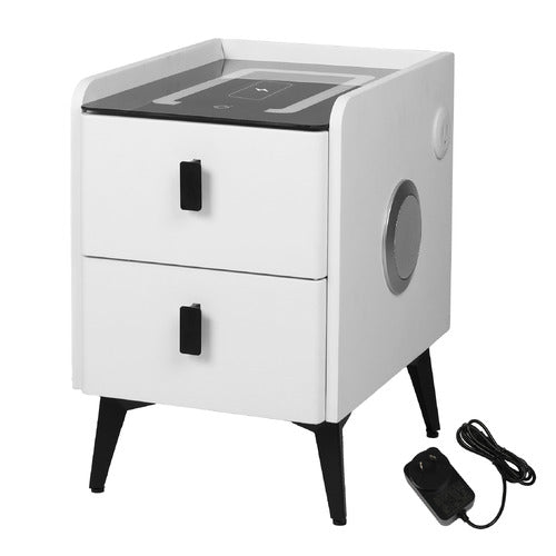 OAKLEIGH HOME OVETTE 2 DRAWER LED BEDSIDE TABLE WITH CHARGING STATION