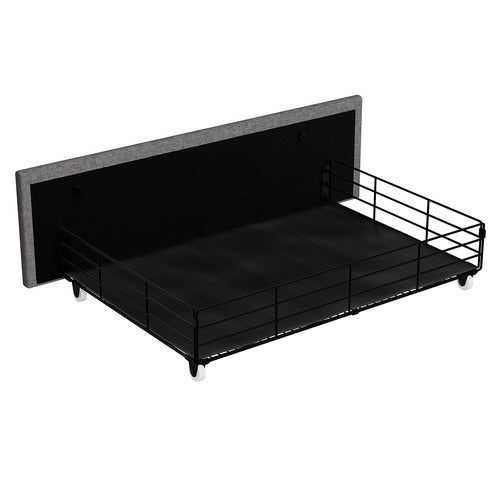 OAKLEIGH HOME PALMERA UPHOLSTERED BED WITH LED & CHARGING STATION