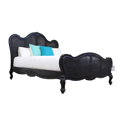 CARRINGTON FURNITURE PARISIAN RATTAN & WOOD BED