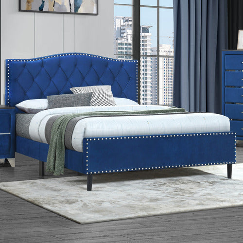 MIKASA FURNITURE YARIS VELVET PLATFORM BED