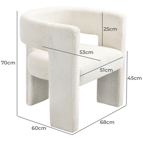 POMAIRE 3 LEGGED BOUCLE OCCASIONAL CHAIR