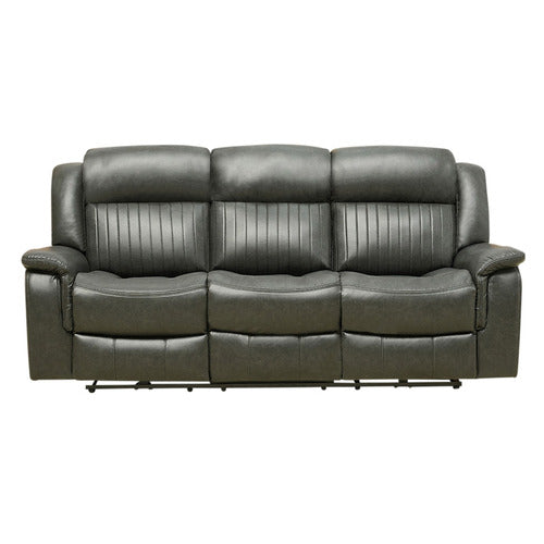 BY DESIGNS POWELL 3 SEATER FAUX LEATHER RECLINER SOFA