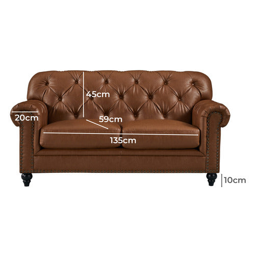 BY DESIGNS PRIMAVERA 2 SEATER LEATHER SOFA