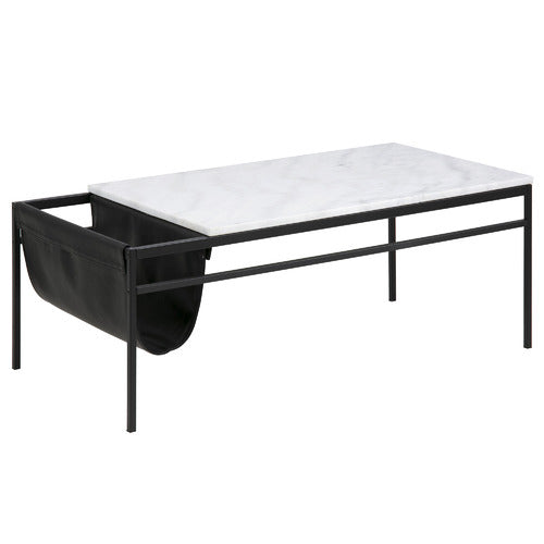 INNOVA STUDIO PRINCE MARBLE COFFEE TABLE WITH MAGAZINE RACK