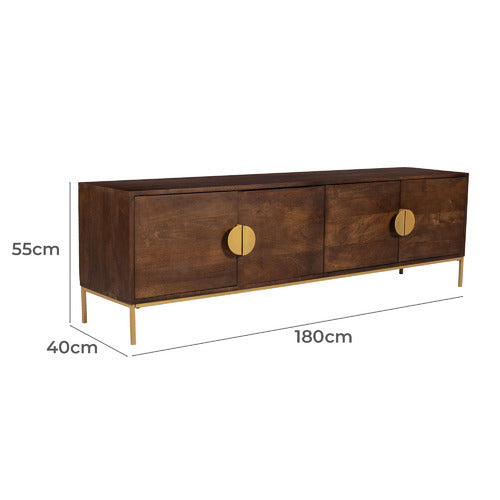 PRIYA 180CM MANGO WOOD ENTERTAINMENT UNIT