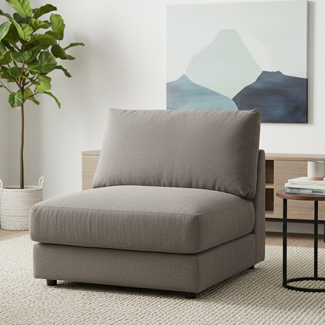 RAQUEL 2.0 FABRIC MODULAR ARMLESS CHAIR DARK GREY