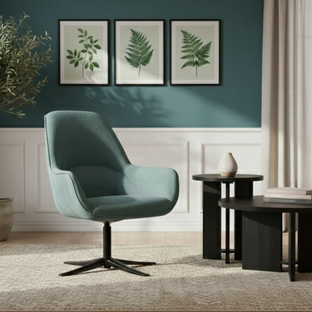 REUS SWIVEL ACCENT CHAIR TEAL