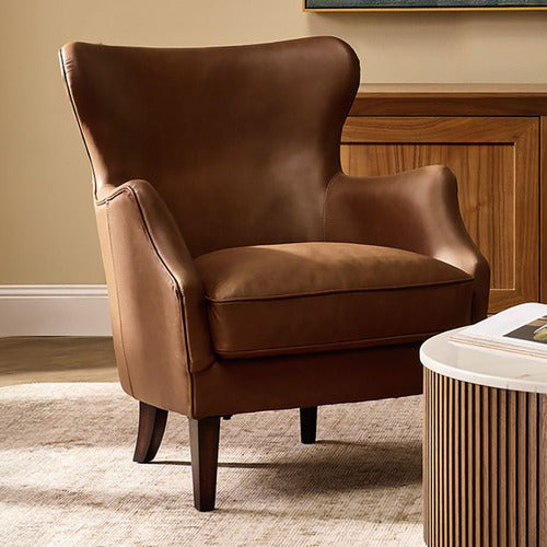 REXINGTON HOME TEGAN COW LEATHER ARMCHAIR