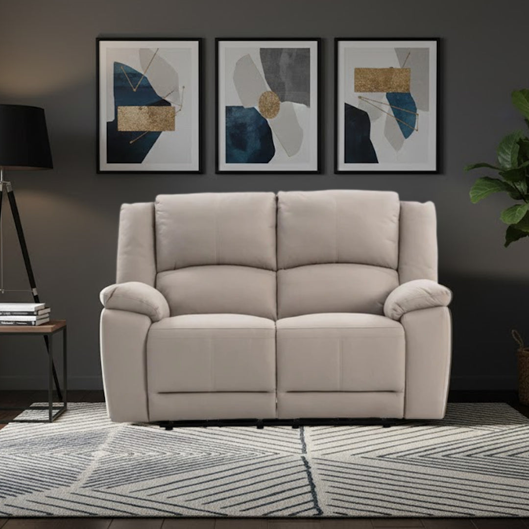 RODDICK FABRIC 2 SEATER WITH ELECTRIC RECLINERS LIGHT GREY