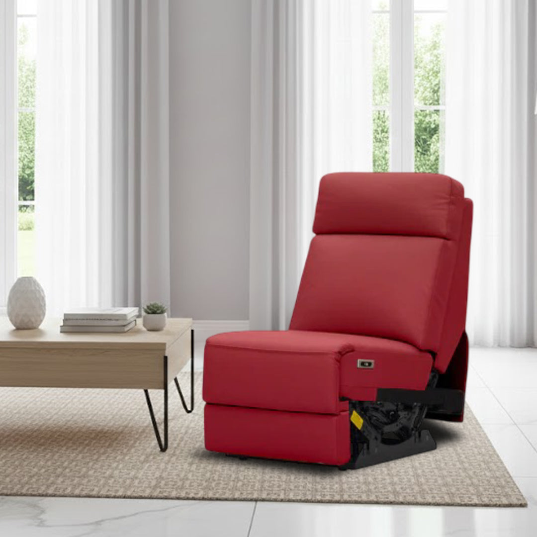 RYKER ARMLESS CHAIR WITH SINGLE MOTOR RECLINER RED