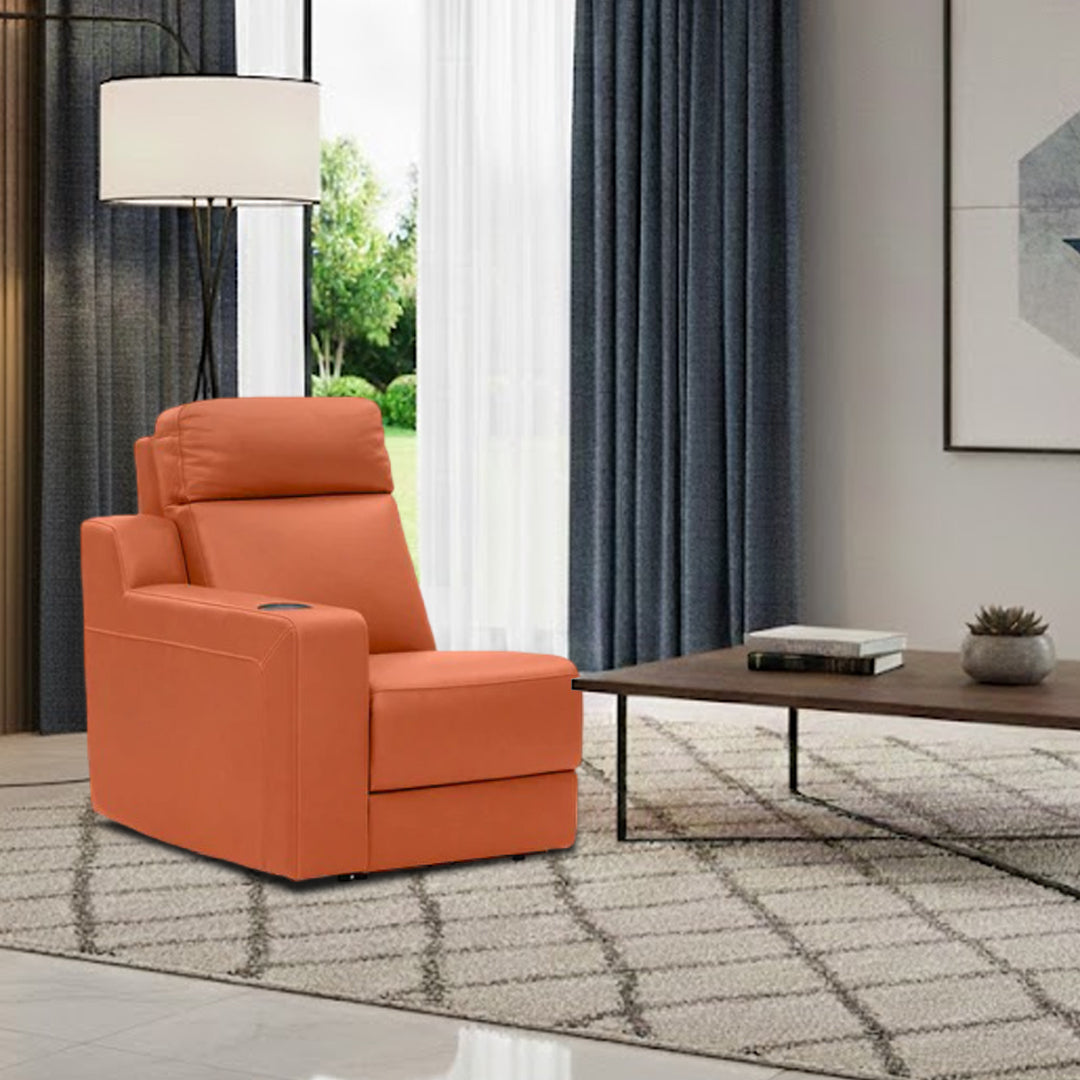 RYKER LHF ARM CHAIR WITH SINGLE MOTOR RECLINER MID TAN