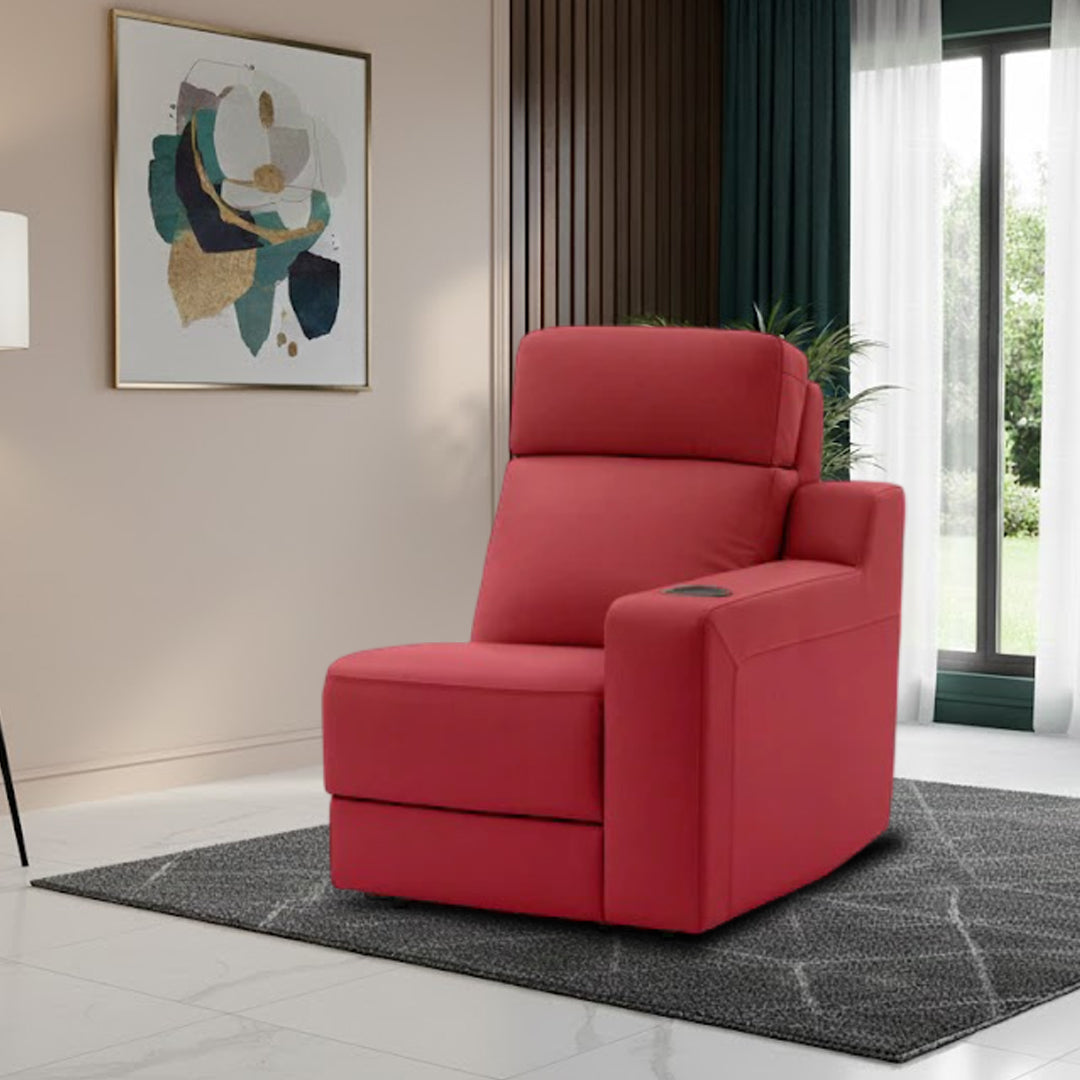 RYKER RHF ARM CHAIR WITH DUAL MOTOR RECLINER RED