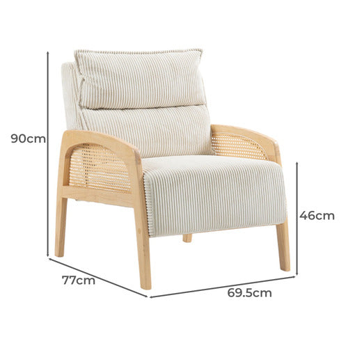 PALMGROVE LANE REVERIE CORDUROY ACCENT CHAIR