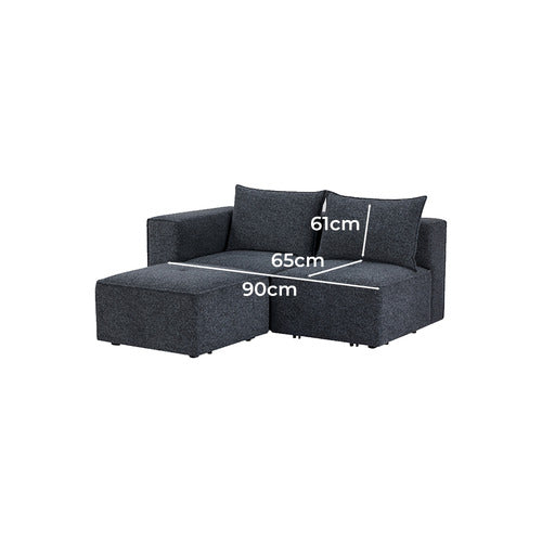 MIKASA FURNITURE RHODES 3 SEATER MODULAR SOFA SET WITH OTTOMAN