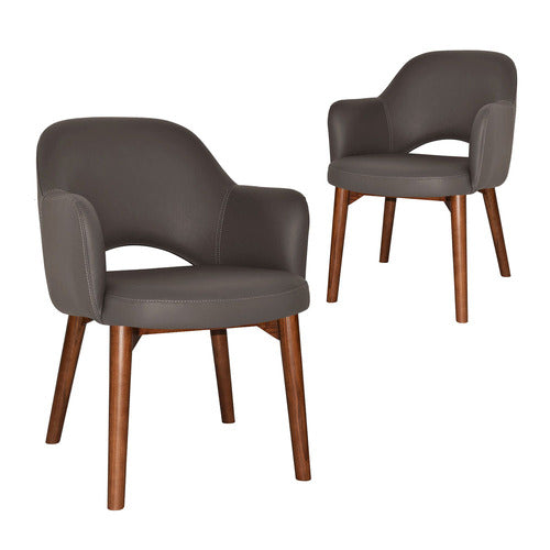 BRIGHT SIDE FURNITURE RICHMOND FAUX LEATHER ARMCHAIRS (SET OF 2)