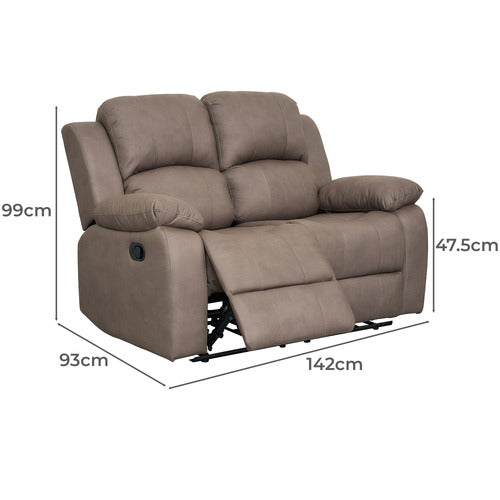BY DESIGNS RIVOIRE 2 SEATER MANUAL RECLINER SOFA