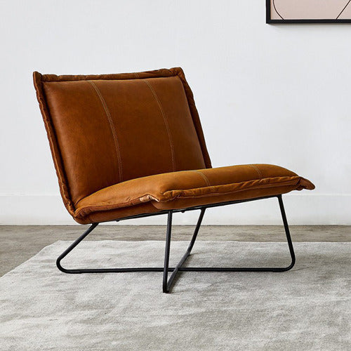 BROOKLYN AND BELLA ROMAN COWHIDE LEATHER CHAIR