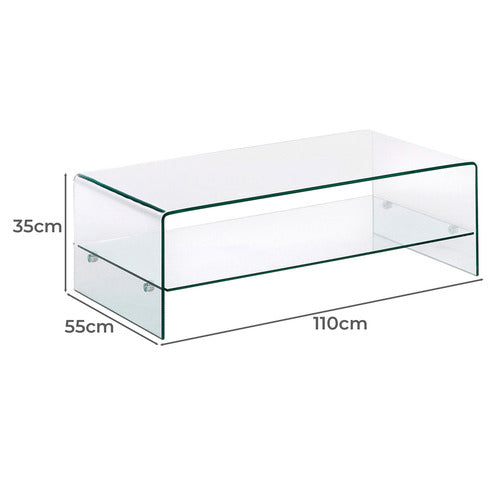 LINEA FURNITURE ROSCOE GLASS COFFEE TABLE
